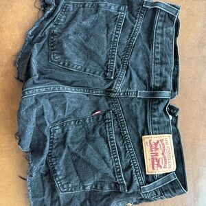 levi 501 black shorts